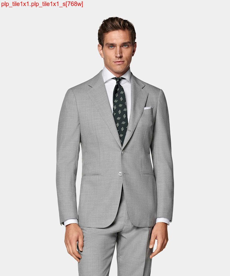 Light Grey Tailored Fit Havana Suit